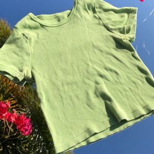 brandy melville cropped light green tee